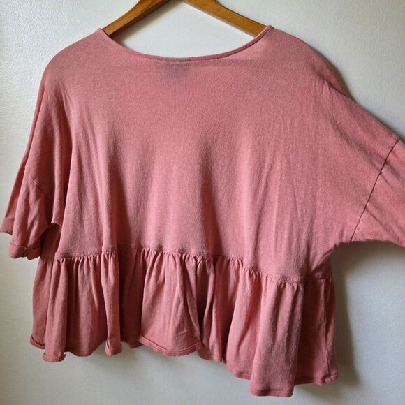 EUC OUT FROM UNDER URBAN OUTFITTERS BLUSH PINK OVERSIZED BABYDOLL TOP SIZE SMALL - Picture 3 of 14